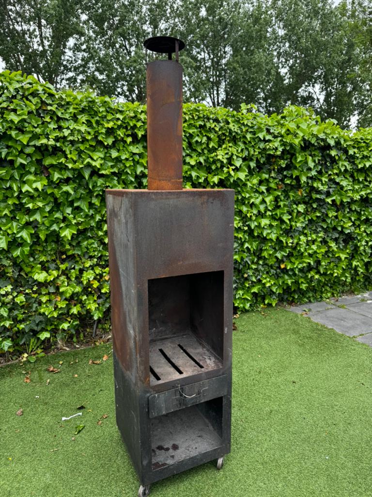 Buiten openhaard op wieltjes - Plus openhaard hout, Ophalen, Vrijstaande haard, Houthaard