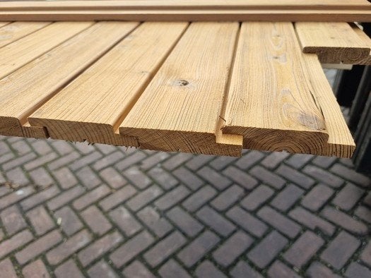 2.4 m2 rabat hout - channelsiding - thermowood - nr: tp229, Ophalen, Nieuw, 180 tot 250 cm, Planken