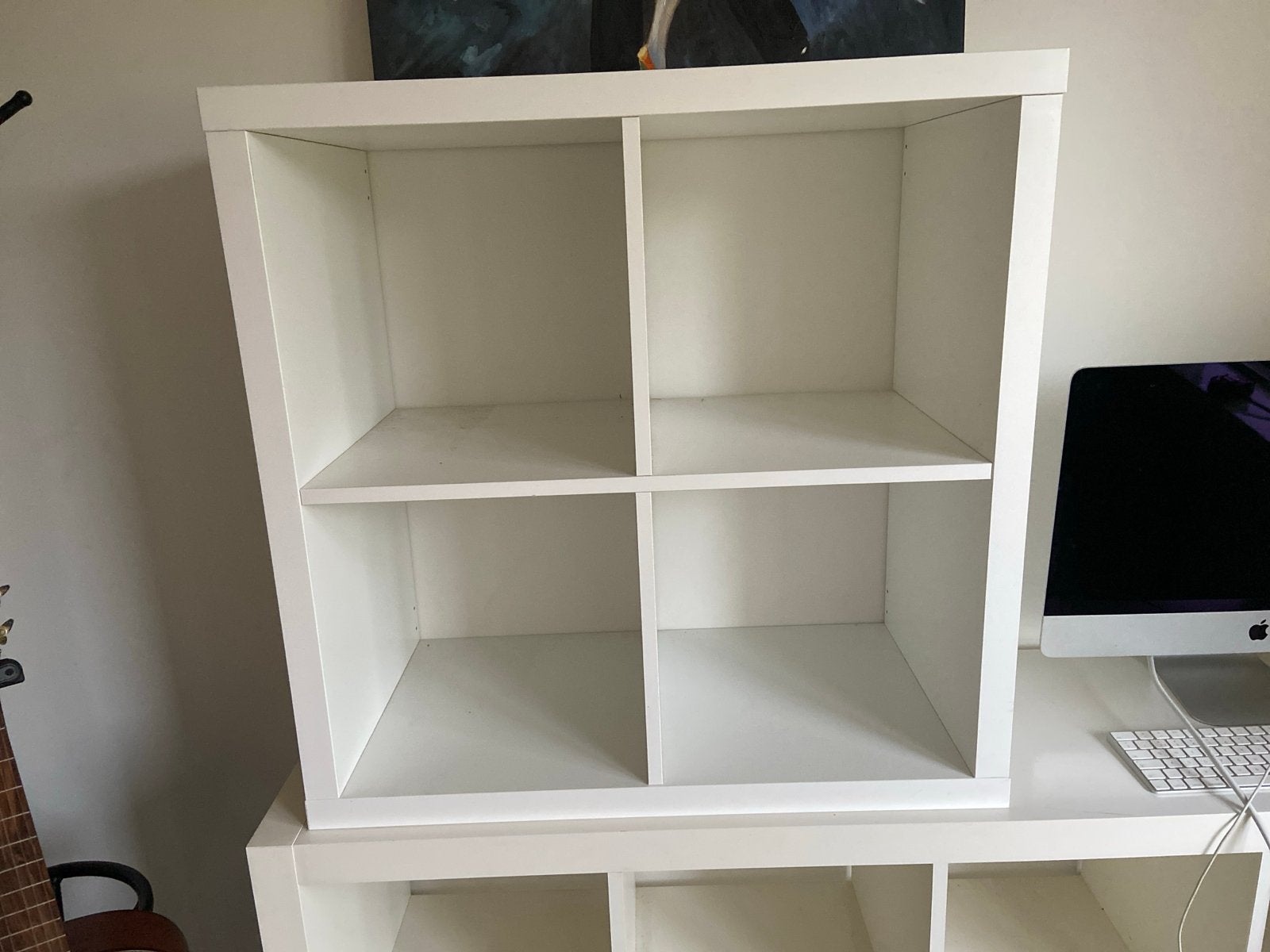 Wit vakkenkastje 76x76cm met vakken van 33x33cm, Ophalen, Met plank(en), Gebruikt, 50 tot 100 cm