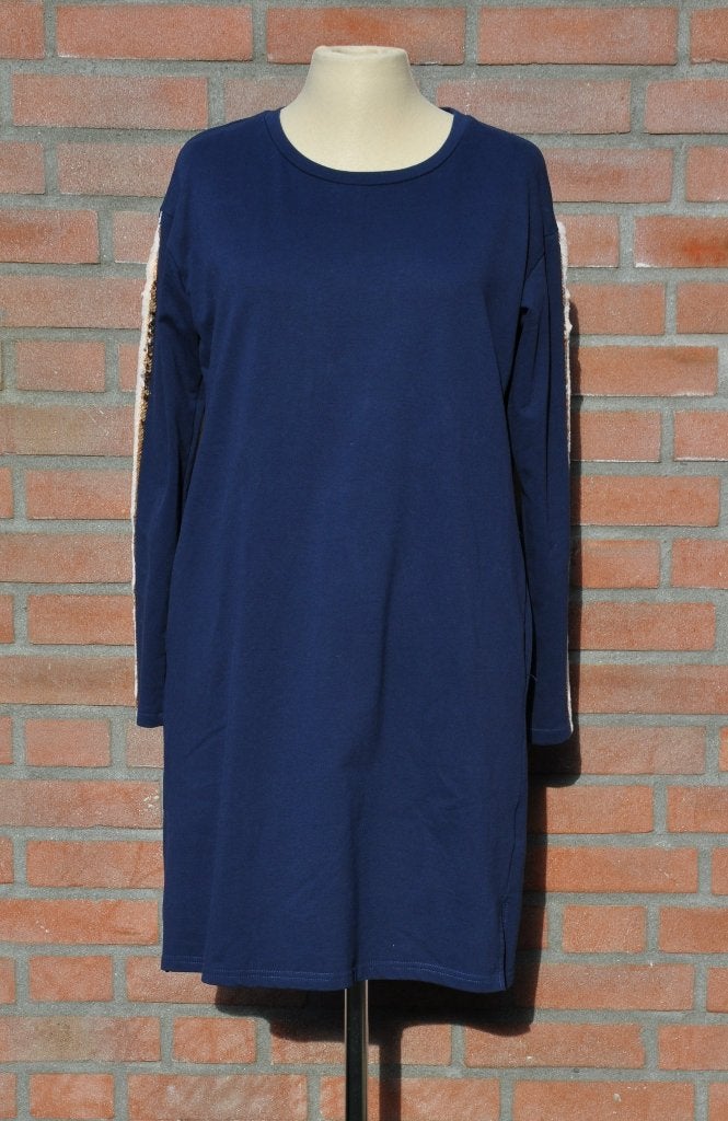 jurk m/L, millennium jurk 40, 42, dress M,L, dameskleding m,, Maat 38/40 (M), Blauw, Nieuw, Onder de knie