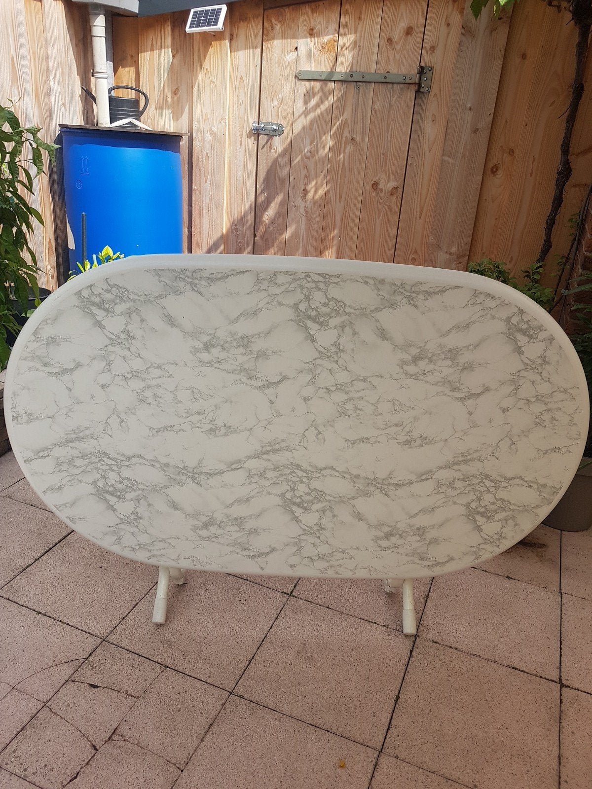 Mooie inklapbare tuintafel (gebruikt), Ophalen, Zo goed als nieuw, Ovaal, Kunststof