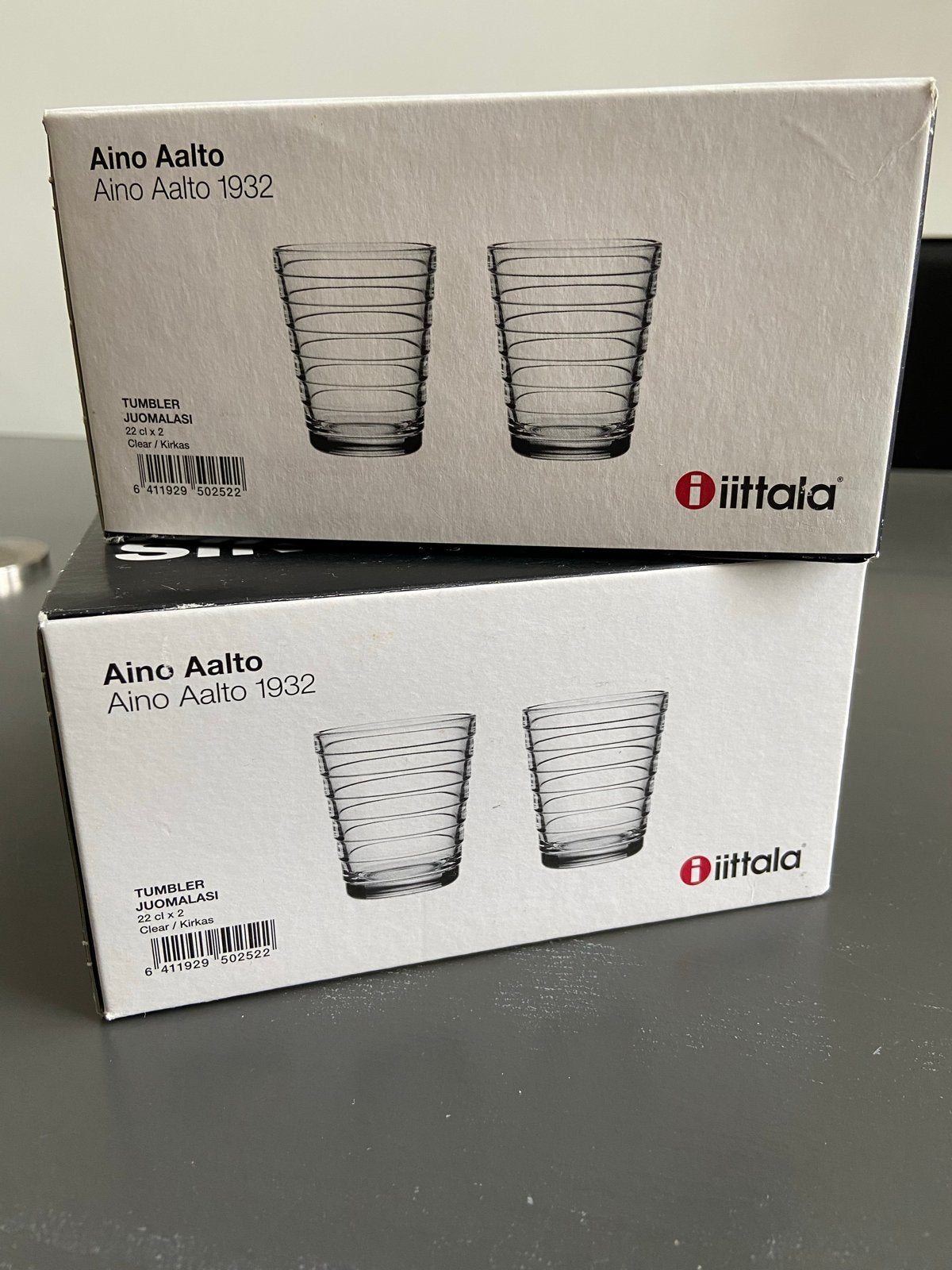 Iittala Aino Aalto 1932 Tumbler Glazen - Set van 4, Nieuw, Ophalen of Verzenden, Wit, Overige merken