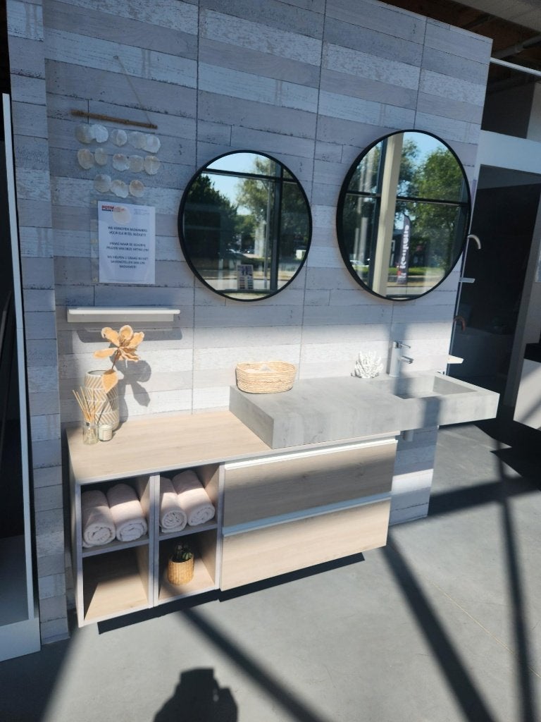 Showroom badkamermeubel 188,5x46cm, Ophalen, (Half)hoge kast, 150 tot 200 cm, Nieuw