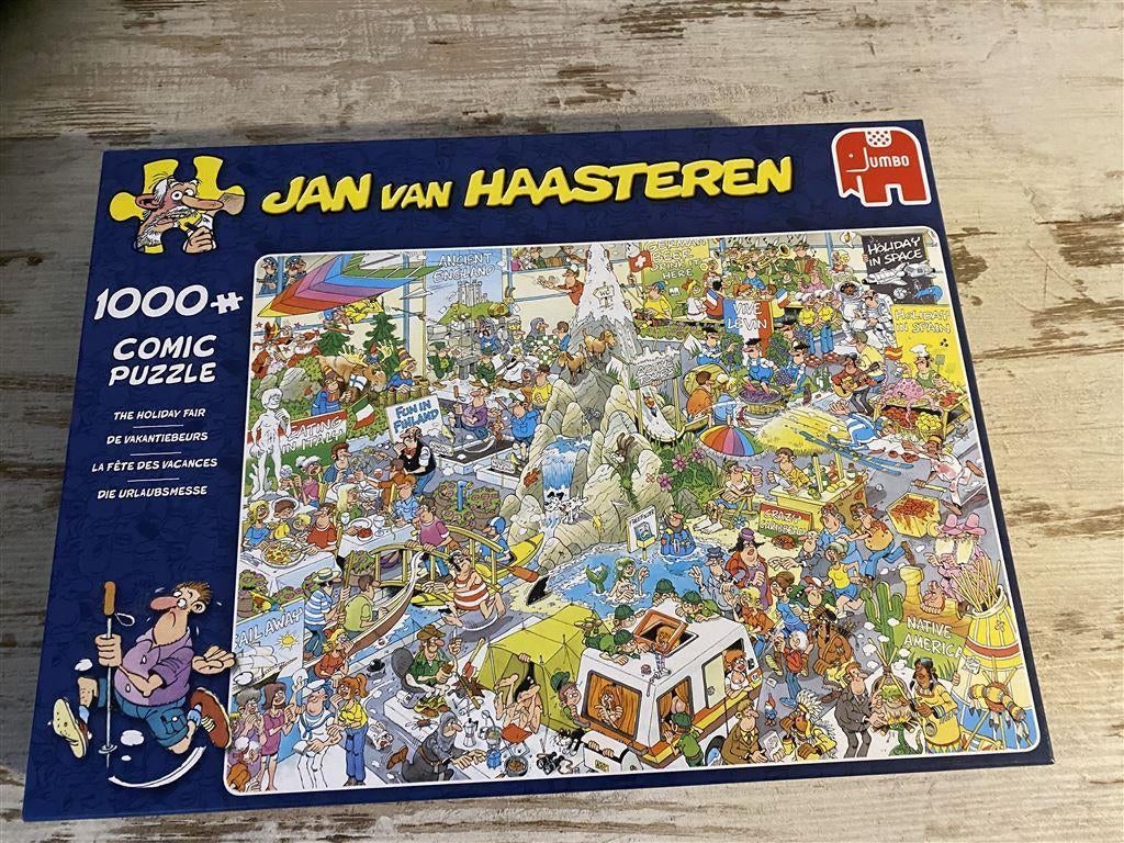 Jan van Haasteren - de vakantiebeurs 1000 stuks [s172], Ophalen of Verzenden, 500 t/m 1500 stukjes, Zo goed als nieuw
