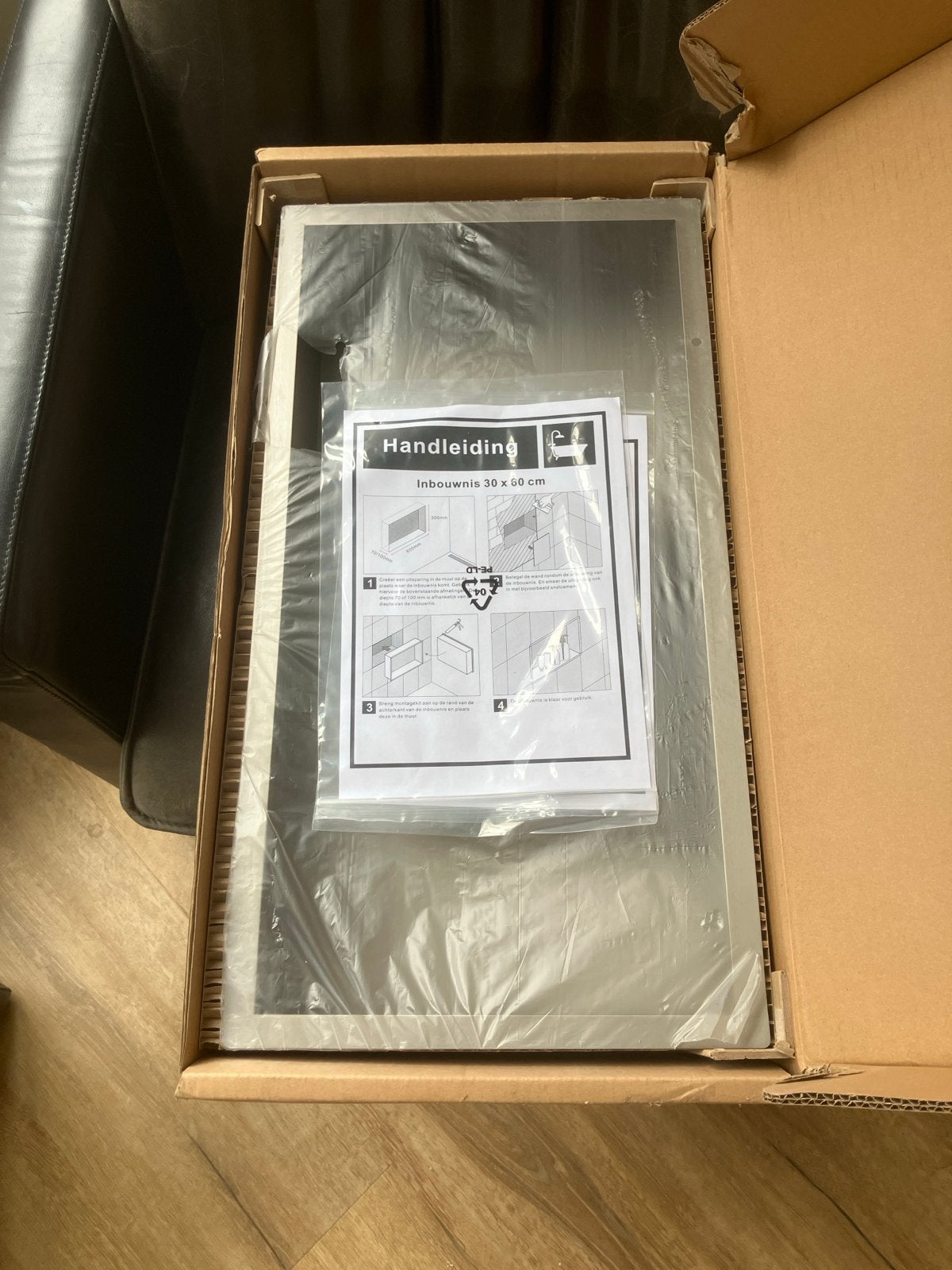 Nieuwe Inbouwnis 30x60x10cm Geborsteld RVS, Doe-het-zelf en Verbouw, Sanitair, Ophalen, Nieuw, Rvs, Overige typen