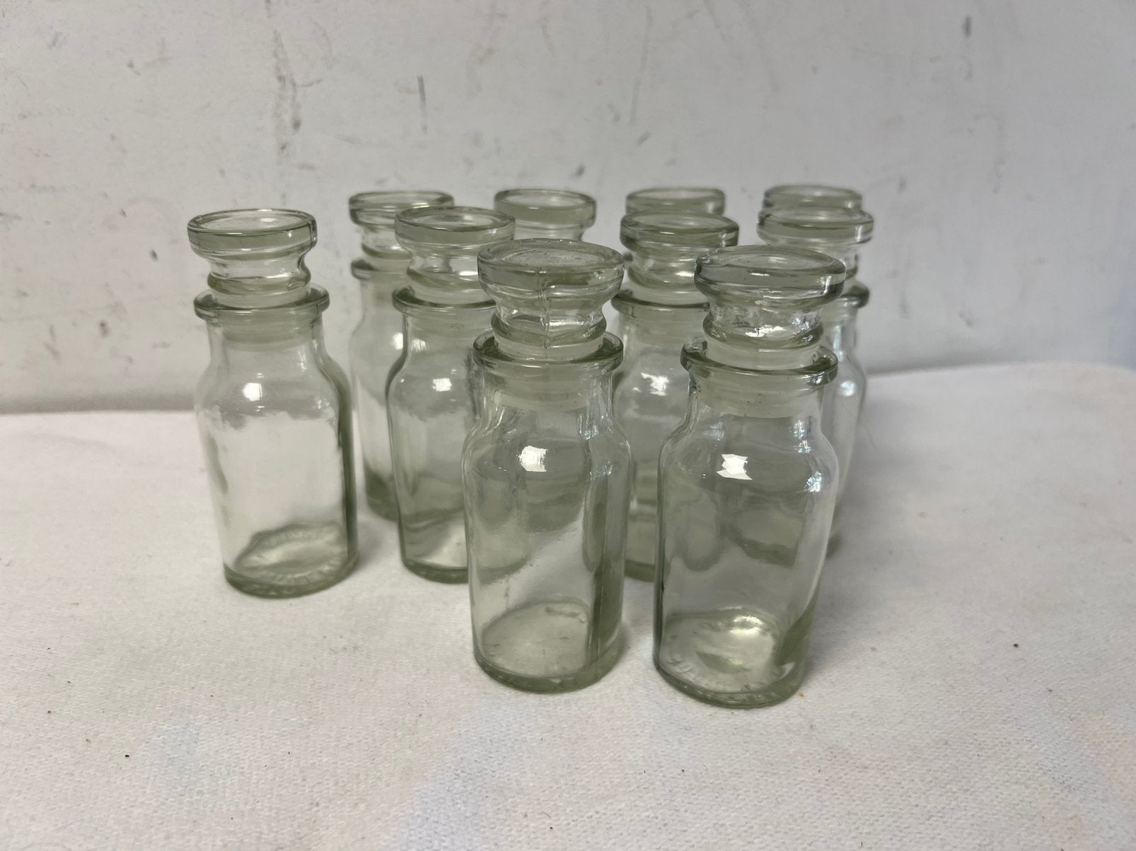 Te Koop : 10 Stuks Glazen Voorraad Potjes Glas Afsluitbaar, Ophalen of Verzenden, Zo goed als nieuw