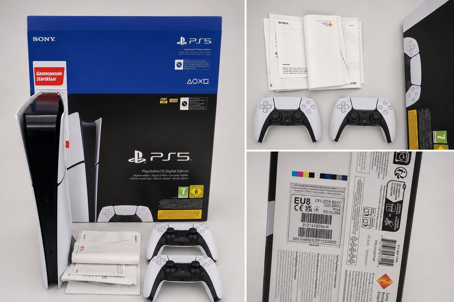 Playstation 5 Digital Edition 1TB met 2 controllers, Ophalen of Verzenden, Zo goed als nieuw, Online