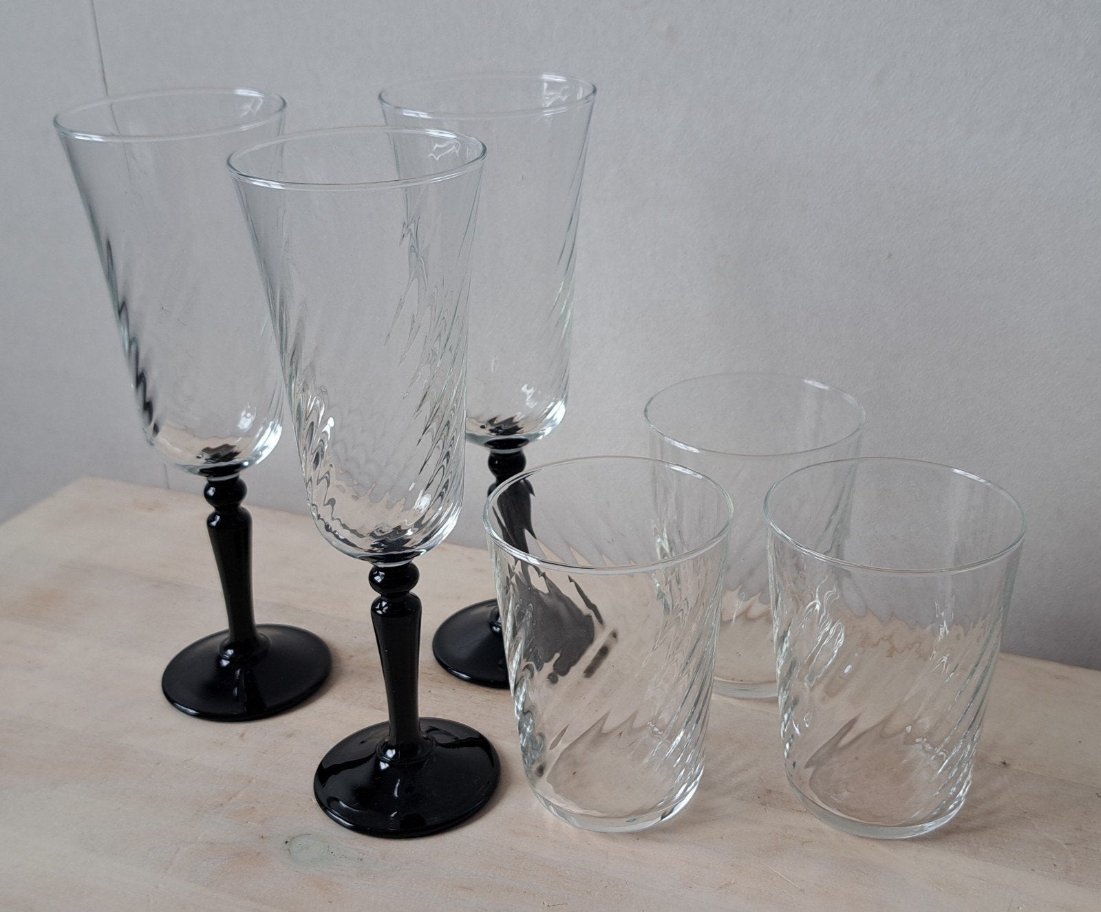 6x Luminarc glazen: champagne / sap-water, Ophalen of Verzenden, Zo goed als nieuw, Overige typen