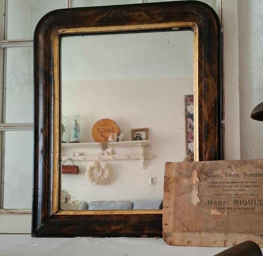 Brocante Franse Brocante boogspiegel, Ophalen of Verzenden