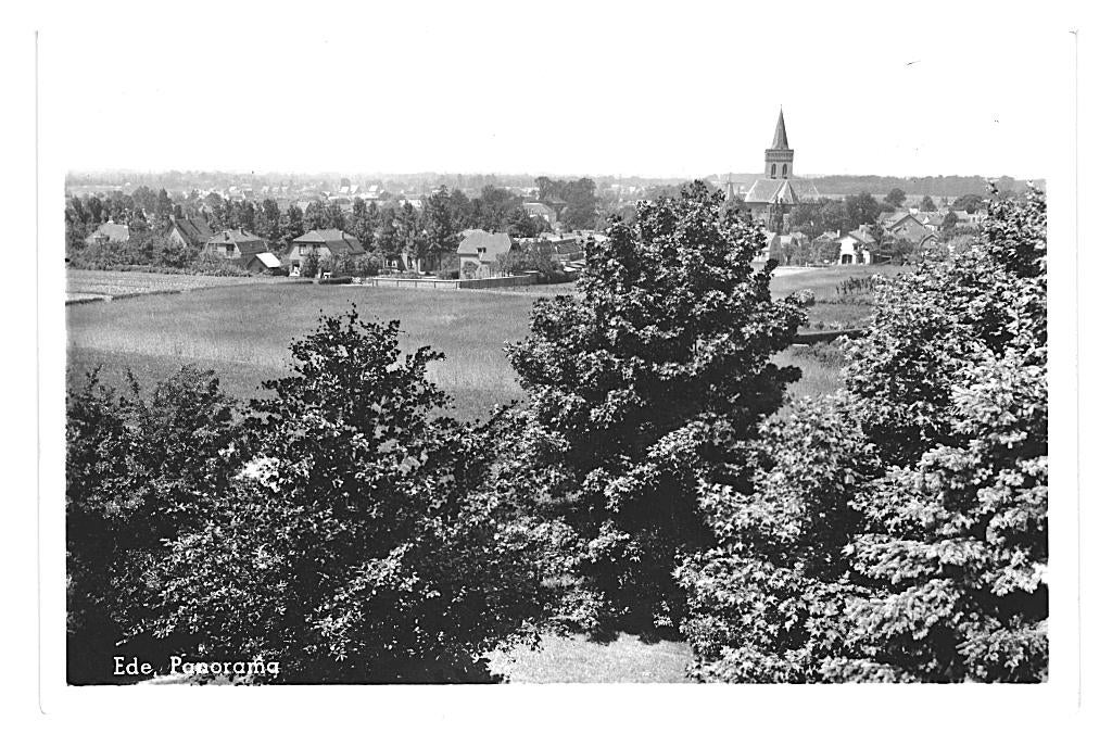 946523 Ede Panorama 1956 Gelopen met postzegel, Ophalen of Verzenden, 1940 tot 1960, Gelopen, Gelderland