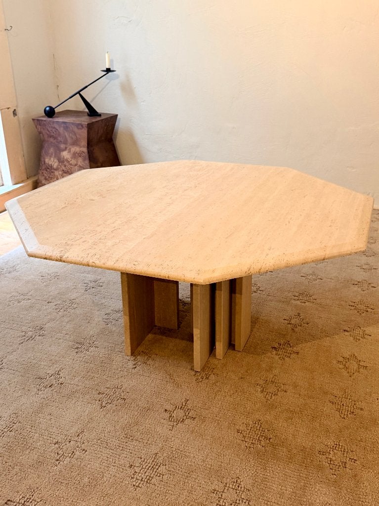 Vintage travertin salontafel, Huis en Inrichting, Ophalen, Overige materialen, Zo goed als nieuw, Overige vormen