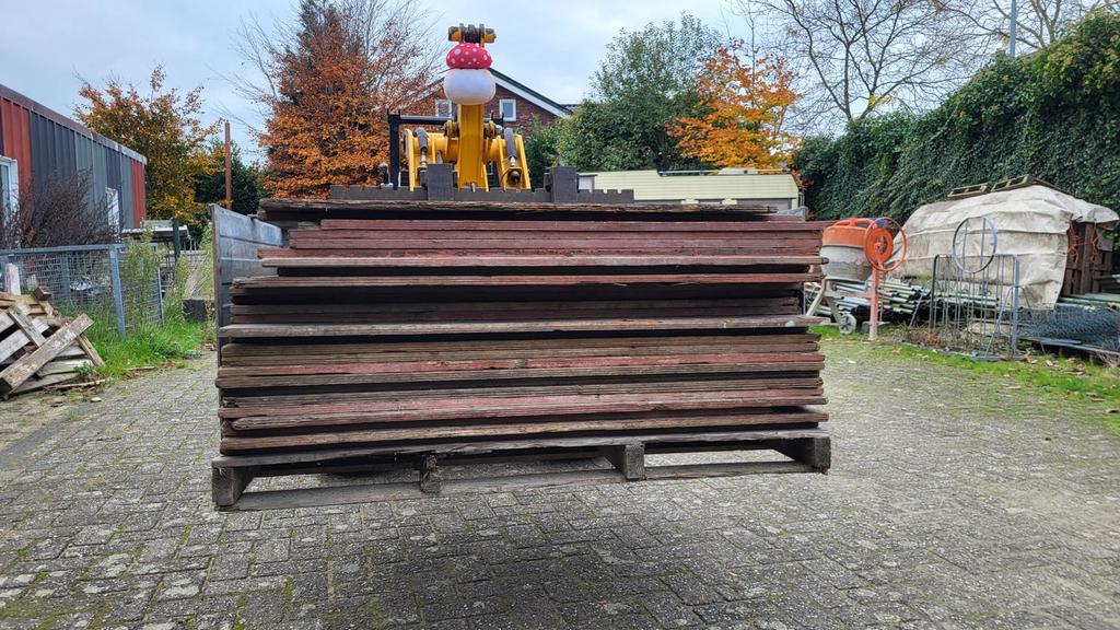 Rijplaten hout 30 in totaal incl rek, Ophalen