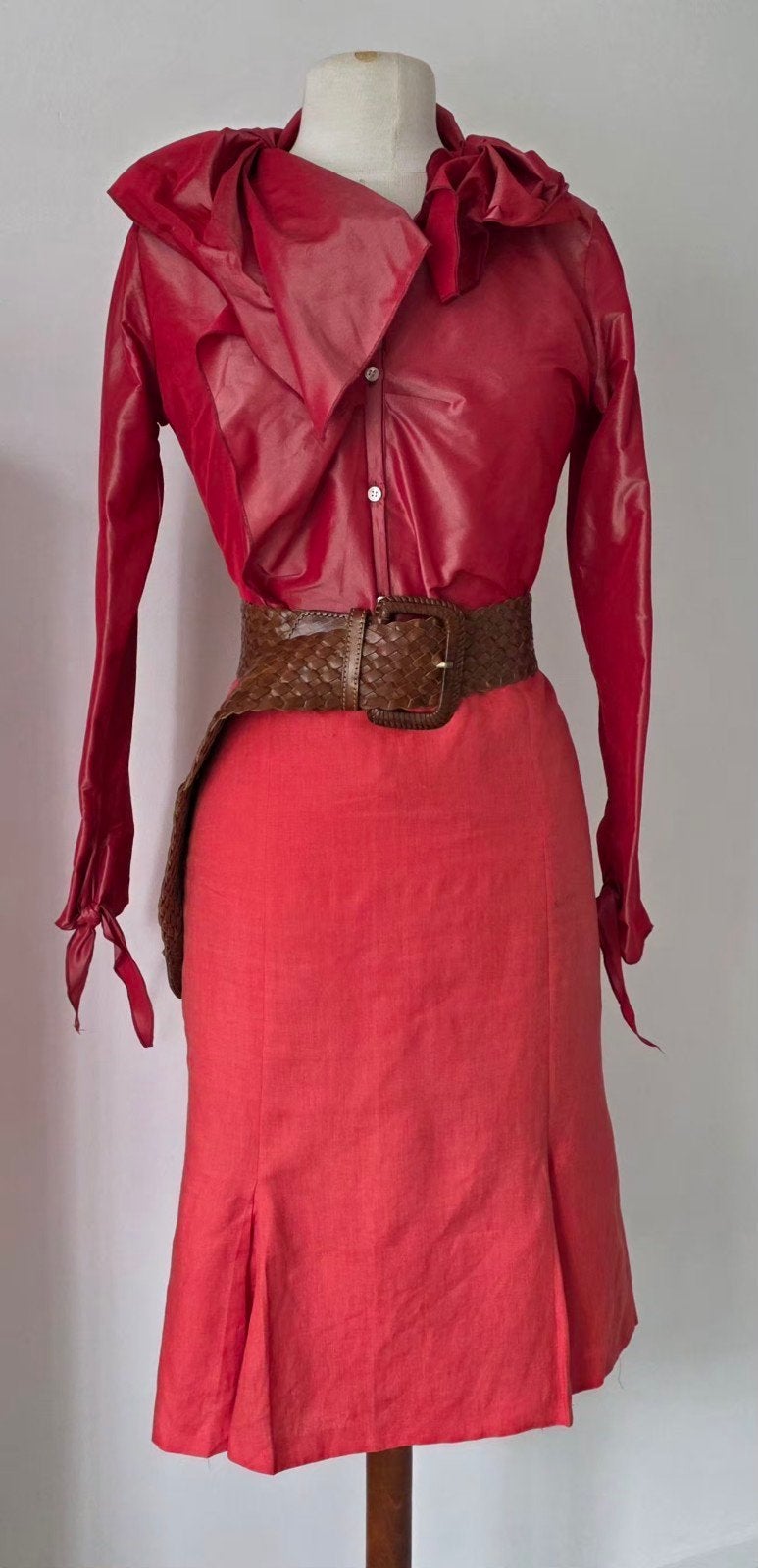 Max Mara Max& Co  linnen rok koraal 40/42, Max Mara, Ophalen of Verzenden, Oranje, Onder de knie