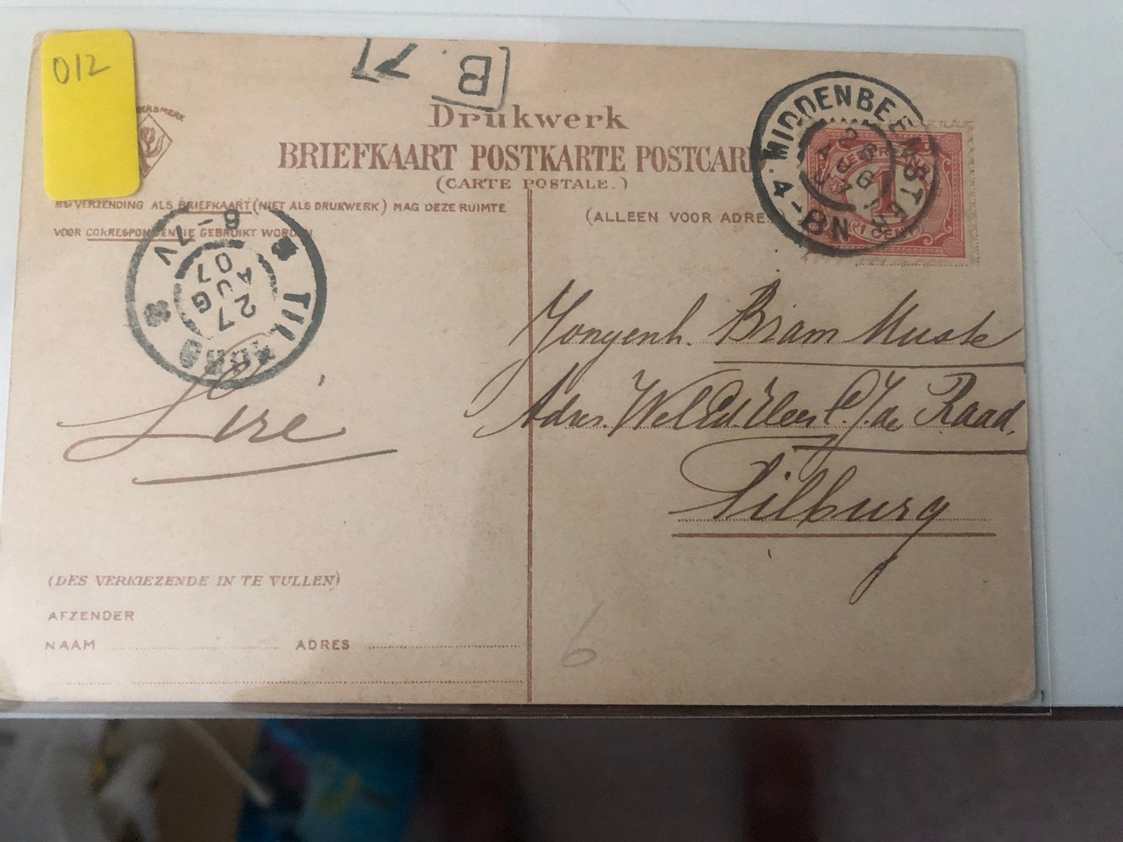 012 Ned. MIDDENBEEMSTER, Ophalen of Verzenden, Envelop
