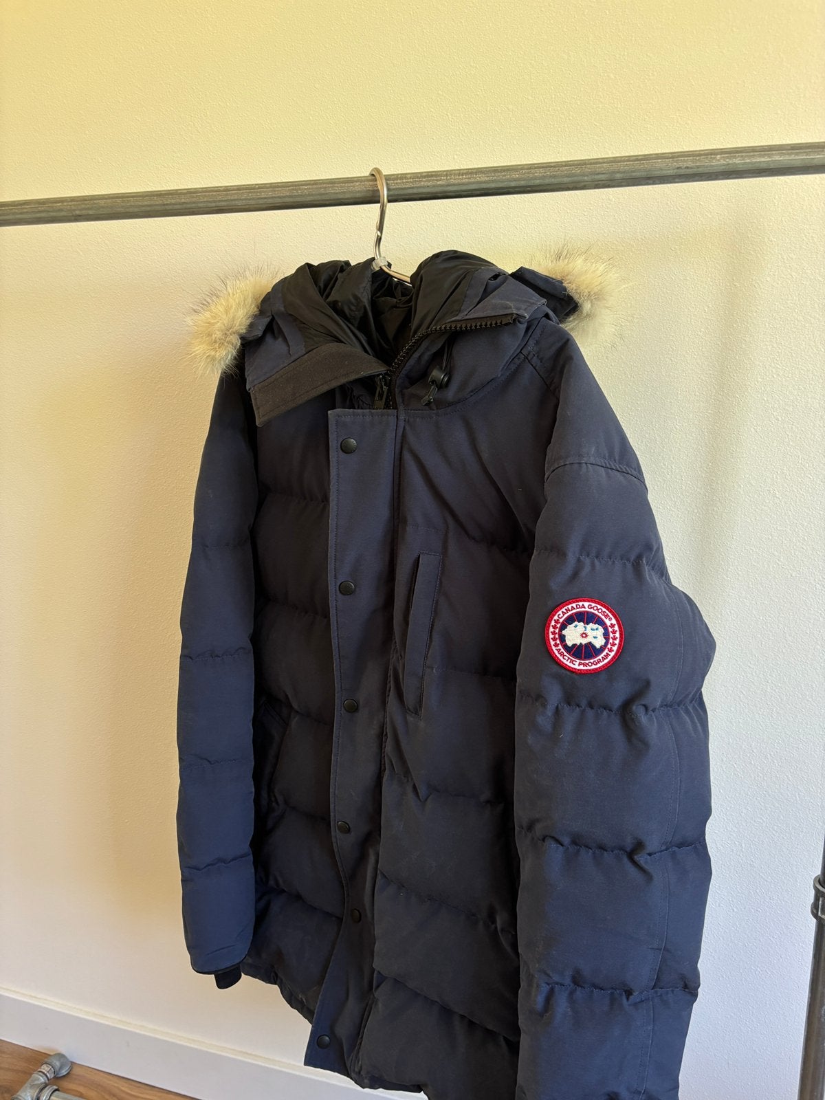 Canada goose carson parka maat XL blauw met bont, Kleding | Heren, Jassen | Winter, Ophalen of Verzenden, Zo goed als nieuw, Maat 56/58 (XL)