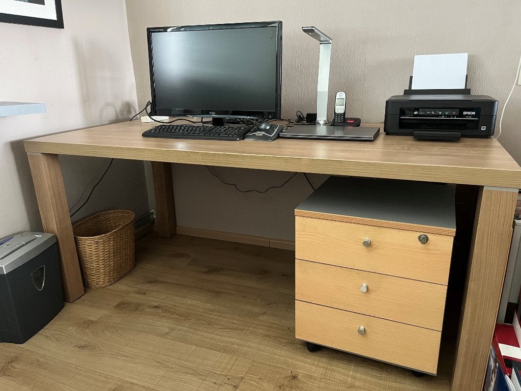 eetkamertafel, ook als bureau te gebruiken 180x90x77, Ophalen, Overige materialen, Gebruikt, 50 tot 100 cm