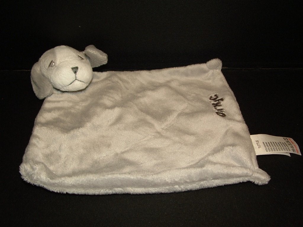DIRKJE HOND KNUFFELDOEK VELOURS GRIJS MET OP 1 HOEK, Verzenden, Nieuw, Overige typen