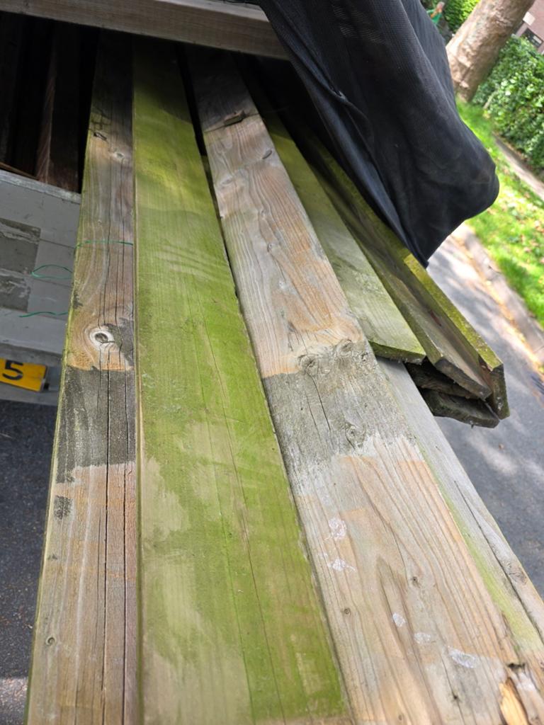 Planken hout, Ophalen of Verzenden, Gebruikt, 250 cm of meer, Balken