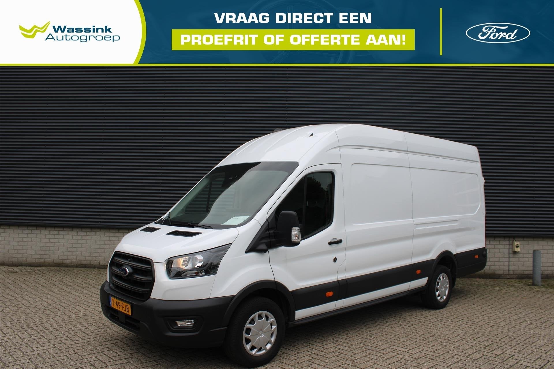 Ford Transit I GB 350 L4H3 TDCi 105pk RWD Trend I Camera ach, Auto's, Bestelauto's, 4 cilinders, 2800 kg, Wit, Bedrijf