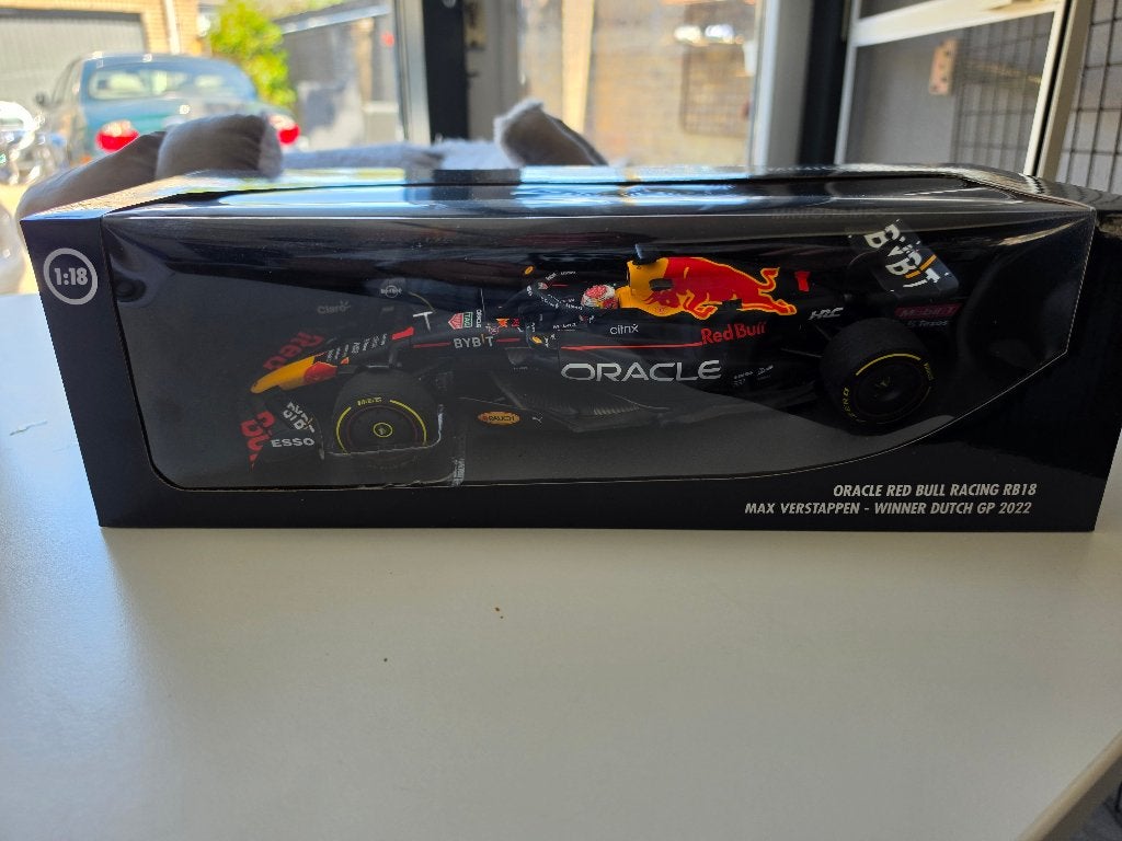 Oracle red bull racing RB18 M Verstappen Dutch gp 2022, Ophalen of Verzenden, Nieuw, Auto, MiniChamps
