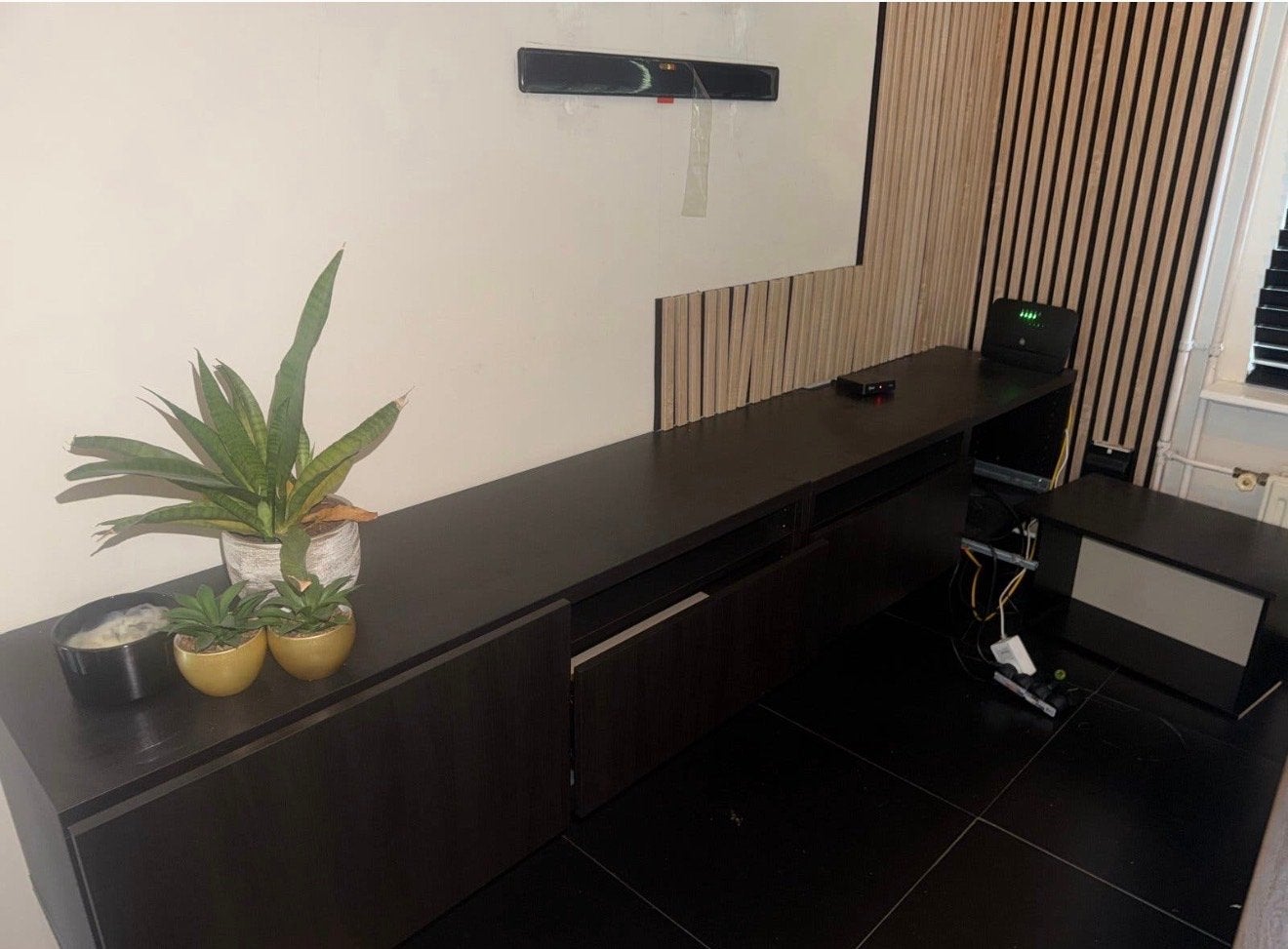 2x IKEA Besta TV-meubel met lades - 120x42x48 cm, Ophalen, Gebruikt, 100 tot 150 cm, Minder dan 100 cm