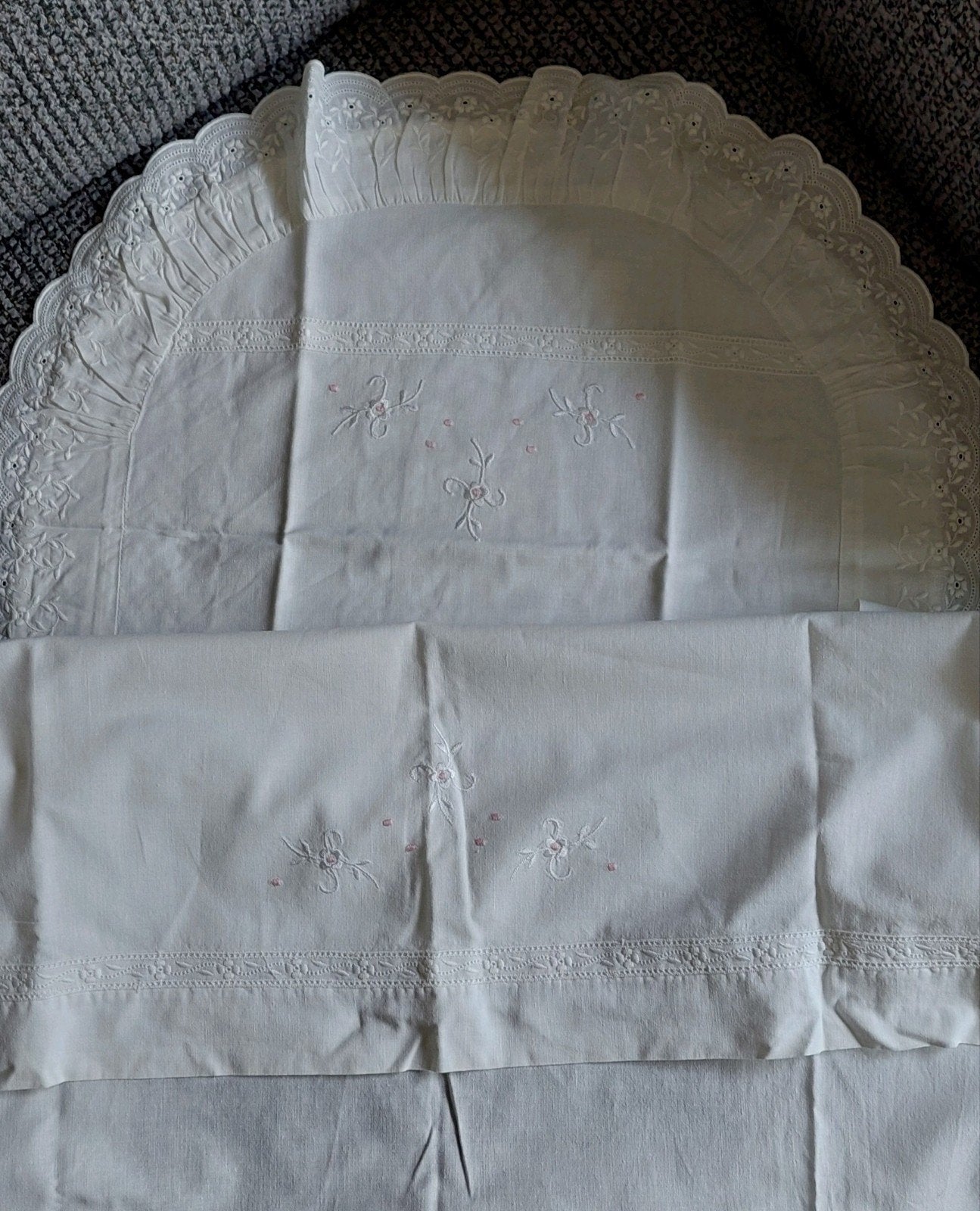 Lakenset voor wieg of ledikant -  vintage, Ophalen of Verzenden, Wieg