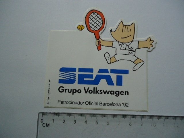 sticker 92 Olympisch SEAT VW Volkswagen strip mascotte, Verzenden, Zo goed als nieuw