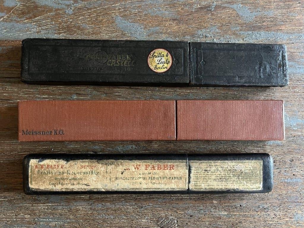 3x oude rekenlineaal merk Faber Castell en Meissner, Ophalen of Verzenden