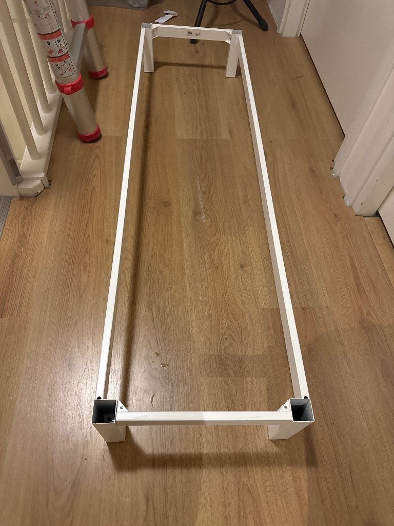KALLAX Onderstel, wit, 146x39x18 cm, Ophalen, Zo goed als nieuw