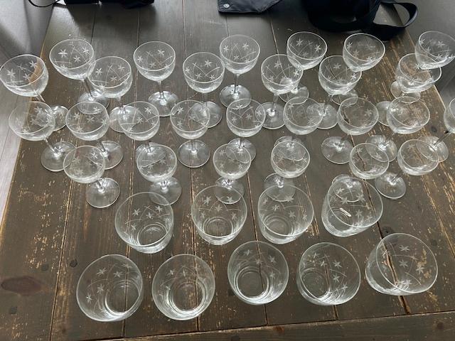 Brocante glasservies, Ophalen of Verzenden