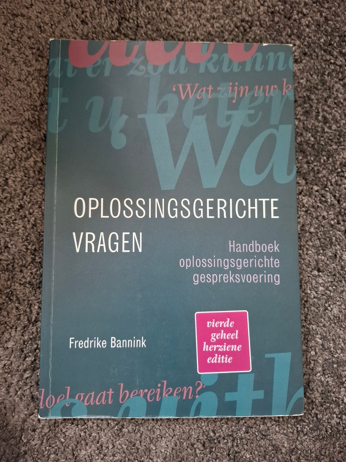Oplossingsgerichte vragen, Boeken, Studieboeken en Cursussen, Ophalen of Verzenden, Zo goed als nieuw, HBO, Fredrike Bannink