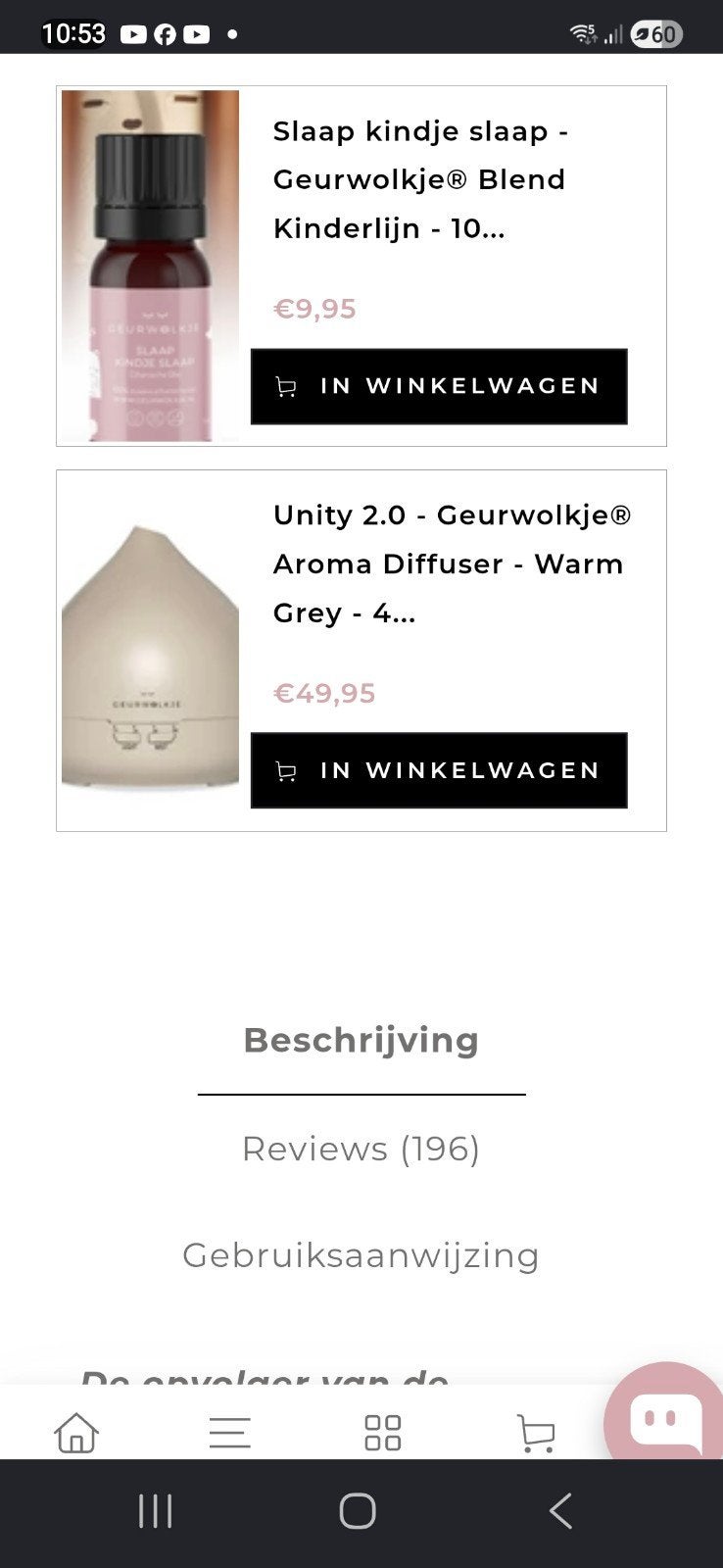Geurwolkje Unity 2.0 Aroma Diffuser met oliën, Ophalen, Kunststof, Zo goed als nieuw, Modern