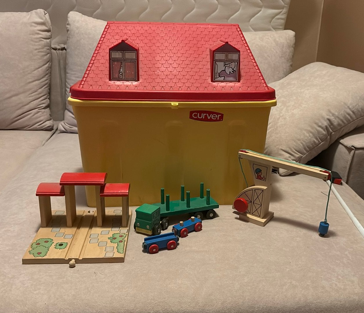 Houten speelgoed, Ophalen, Gebruikt