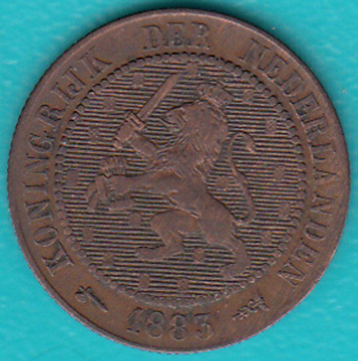 Nederland 2½ cent 1883 Willem III, Sch. 682 in munthouder, Postzegels en Munten, Munten | Nederland, Ophalen of Verzenden, Koning Willem III