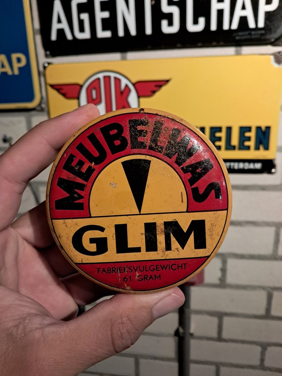 Glim meubelwas blikje, Ophalen of Verzenden, Overige