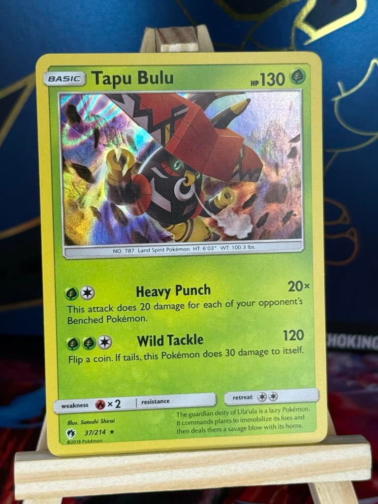 Tapu Bulu #37 | Pokemon Lost Thunder, Ophalen of Verzenden, Zo goed als nieuw, Losse kaart, Foil