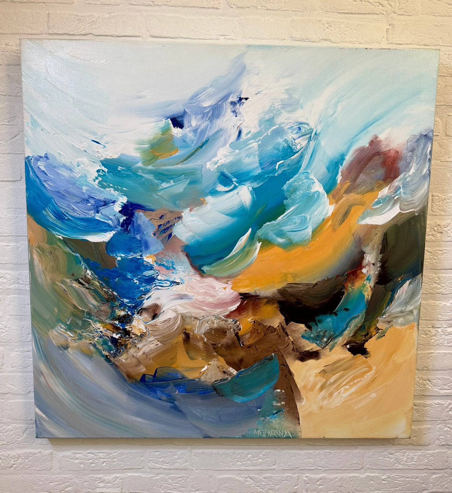 Orgineel schilderij Marten Randa 90x90, Ophalen of Verzenden
