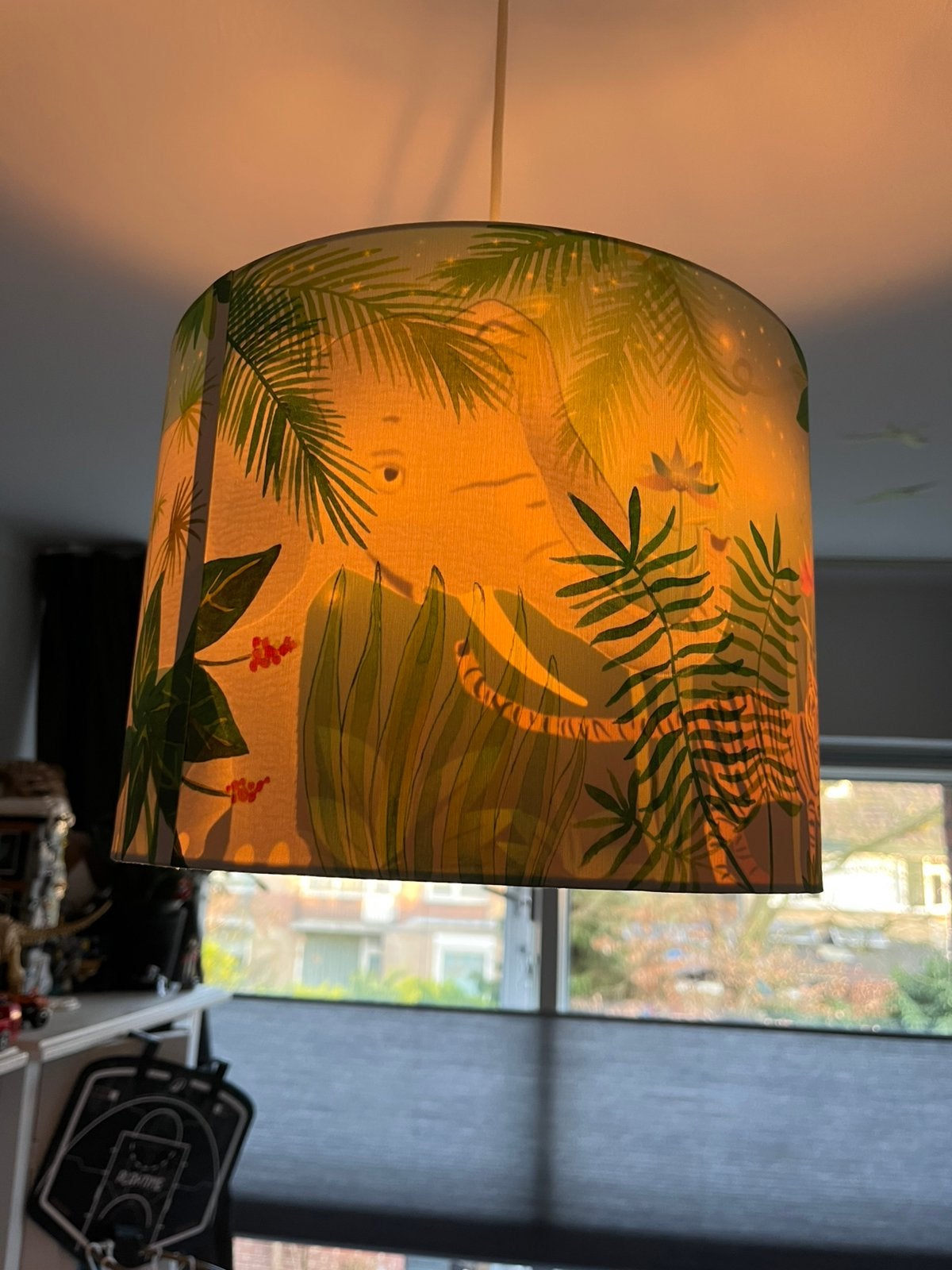 Lampenkap jungle, Huis en Inrichting, Lampen | Lampenkappen, Ophalen of Verzenden, Zo goed als nieuw, Rond