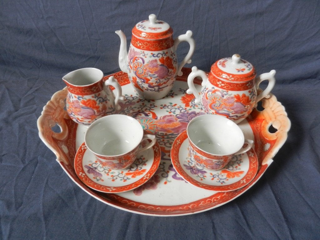2-persoons 10-delig theeservies tete a tete Japan circa 1900, Ophalen of Verzenden