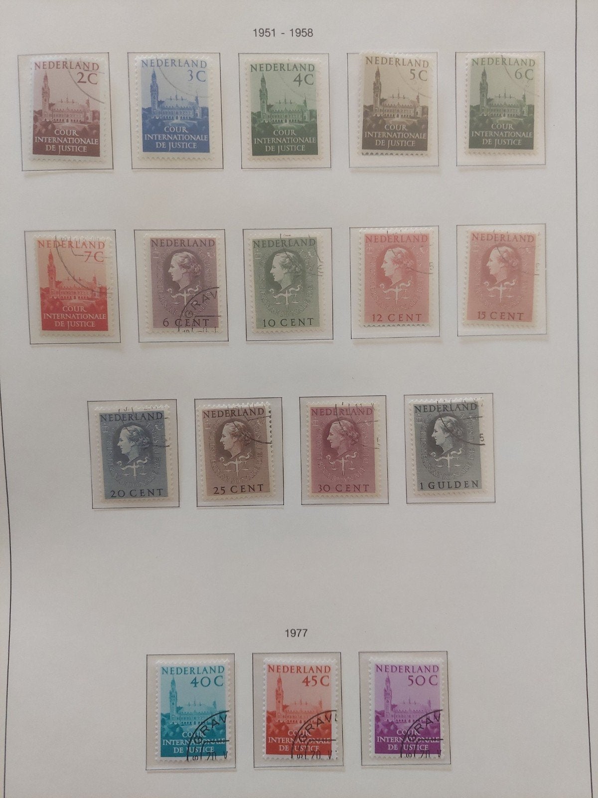 Postzegels Nederland 1951-1953 Cour Int.gestempeld, Postzegels en Munten, Postzegels | Nederland, Ophalen of Verzenden, Na 1940