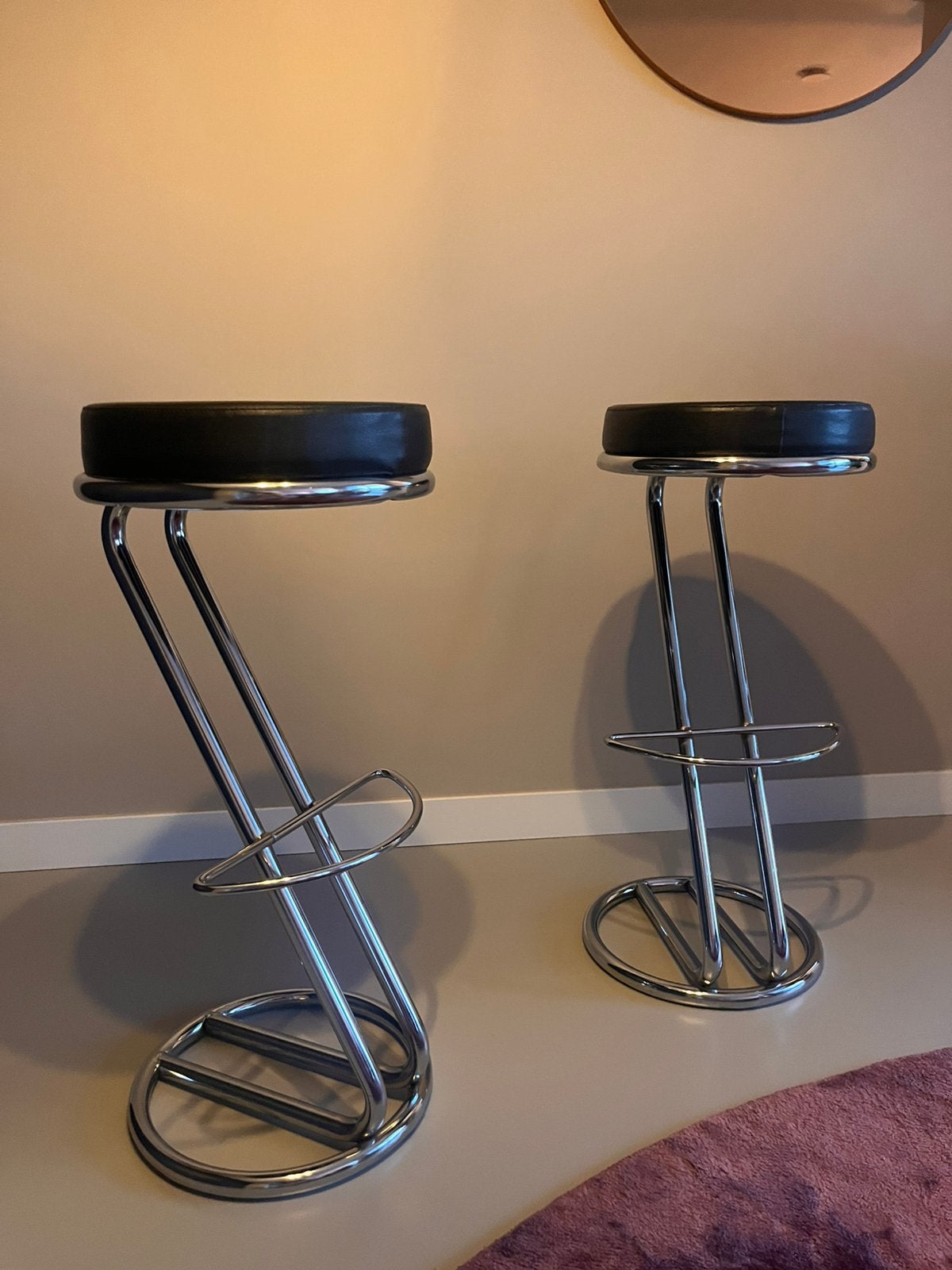 4x Vintage Italiaanse design barkrukken "Zeta" – jaren 70/80, Ophalen, Kunststof, Gebruikt, Met voetsteun