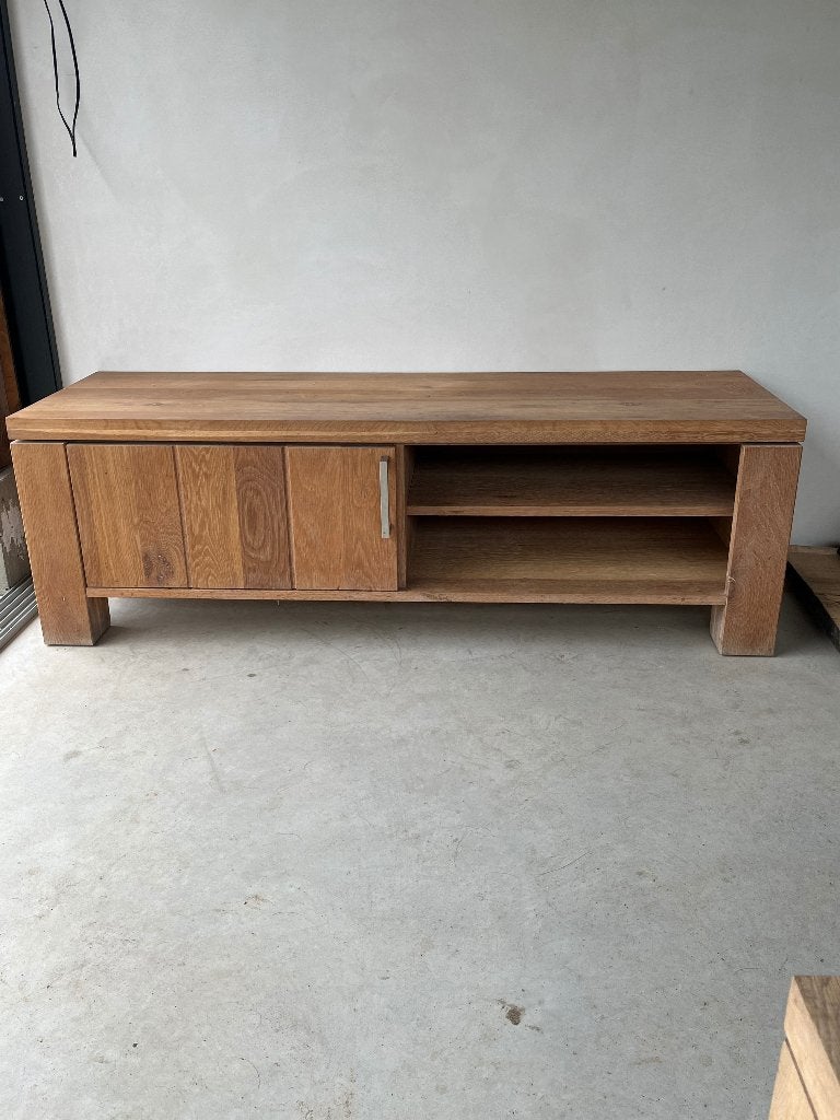 TV meubel, Ophalen, 100 tot 150 cm, Eikenhout, Minder dan 100 cm