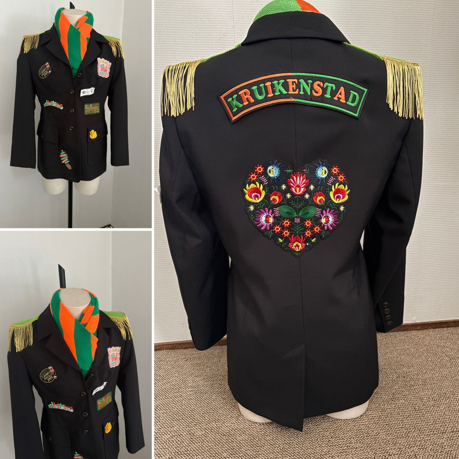 (7) Kruikenstad Colbert/Jas maat M emblemen epauletten 11 11, Ophalen of Verzenden, Zo goed als nieuw, Maat 38/40 (M), Carnaval