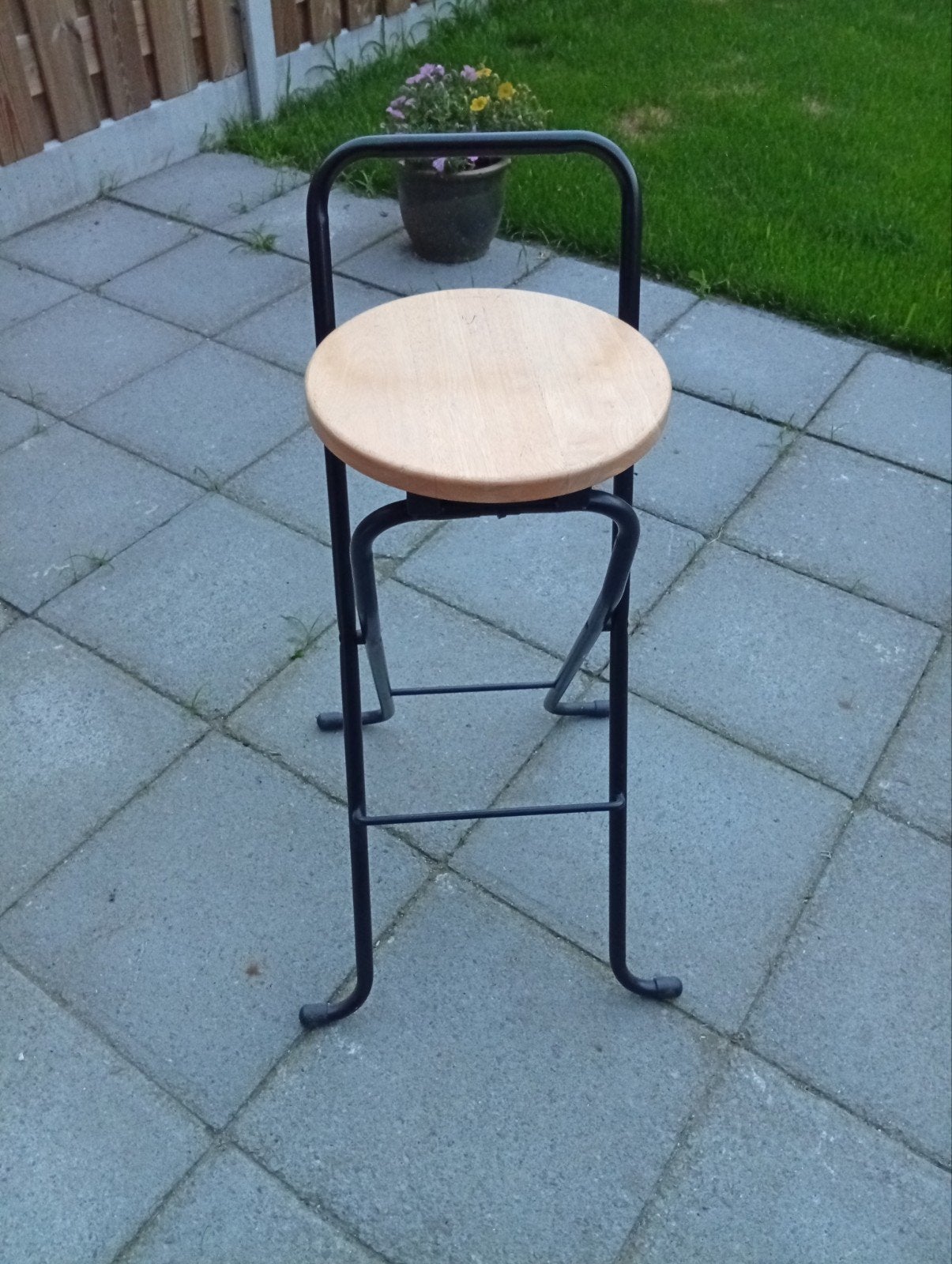 4x Opvouwbare Krukken met Houten Zitting, Ophalen, Gebruikt, Hout