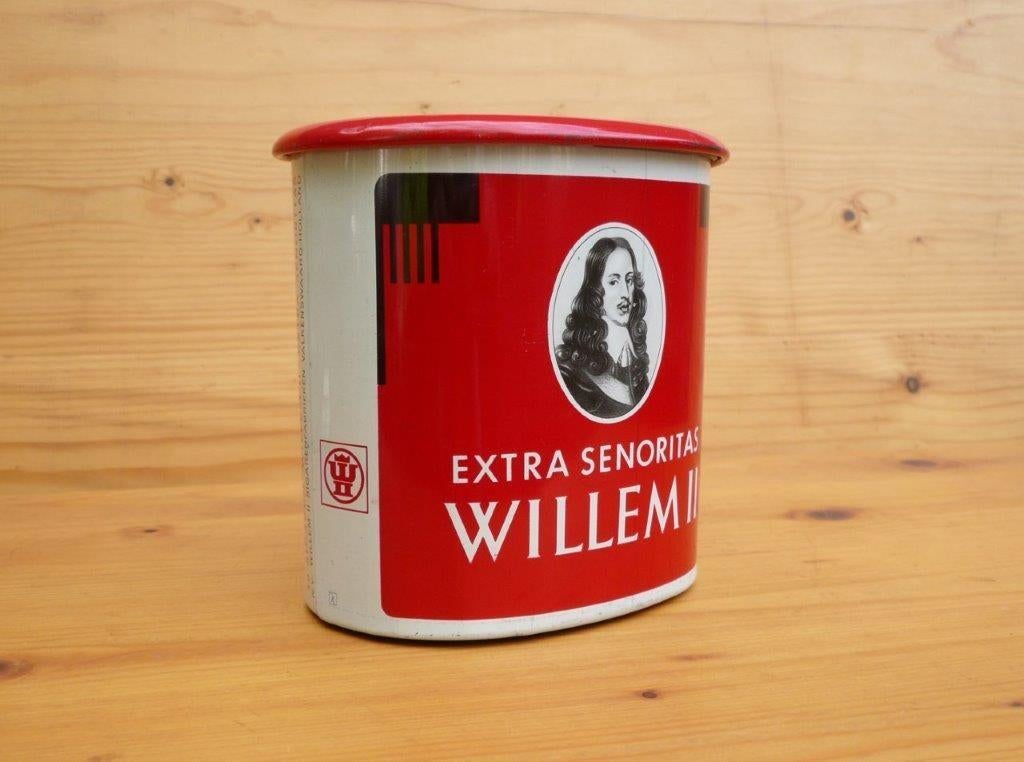 blik (leeg!) Willem II extra senoritas 50 st. Valkenswaard., Verzamelen, Rookartikelen, Aanstekers en Luciferdoosjes, Ophalen of Verzenden