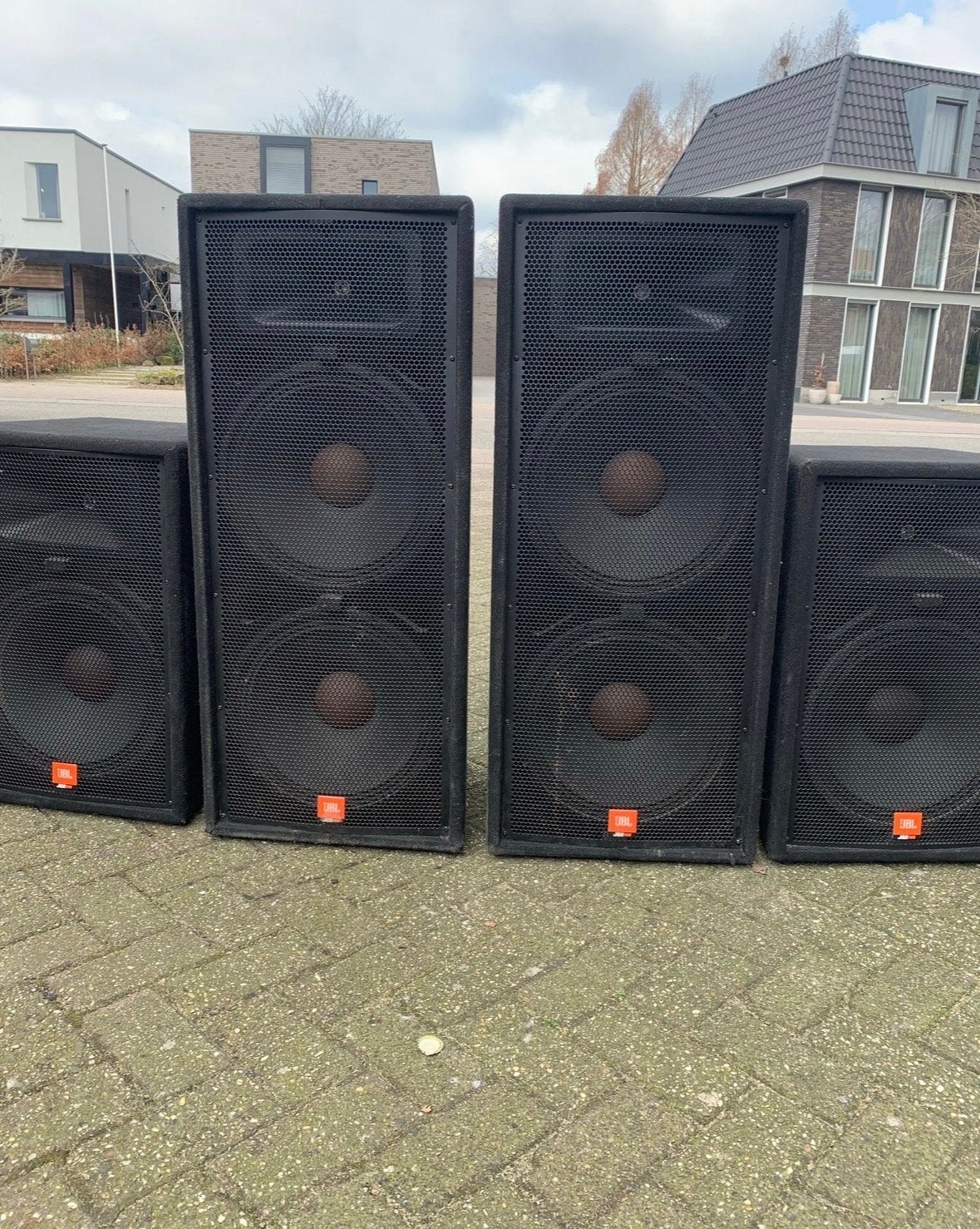Speakers te huur (evt. met subwoofer of bellenblaasmachine), Gebruikt, JBL, Party speaker, Ophalen of Verzenden