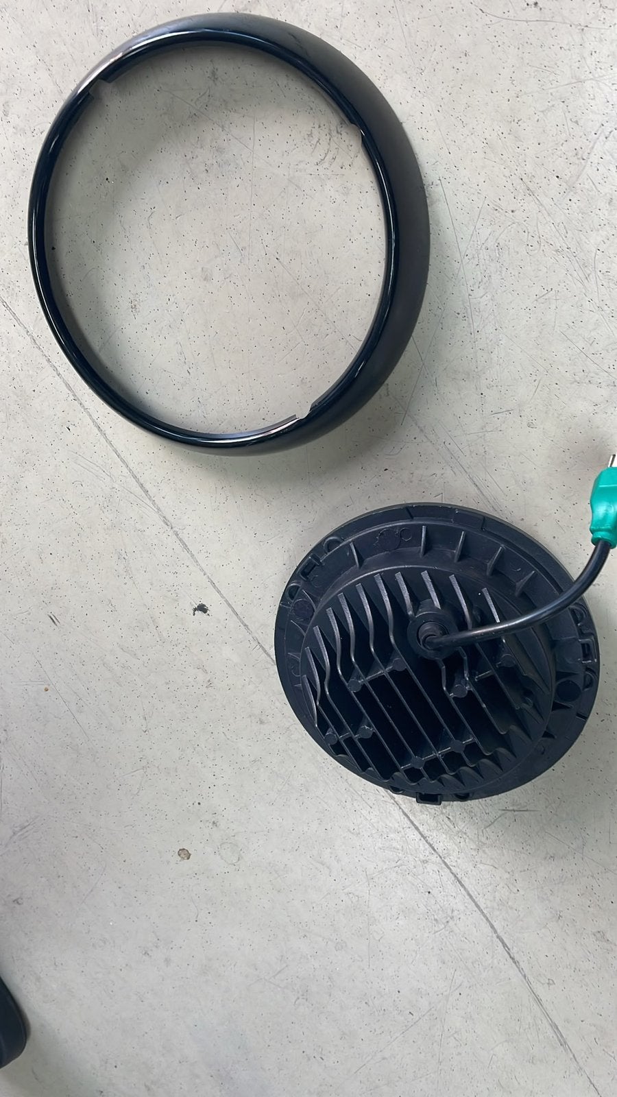 riginele Harley davidson koplamp en koplamp ring, Ophalen, Gebruikt