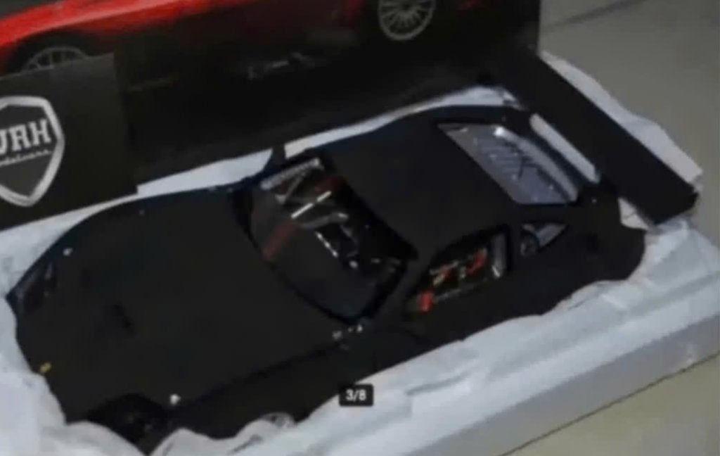 1:18 FERRARI 575 GTC 2004 matt-black Kyosho diecast WRH, Verzenden, Zo goed als nieuw, Auto, Kyosho
