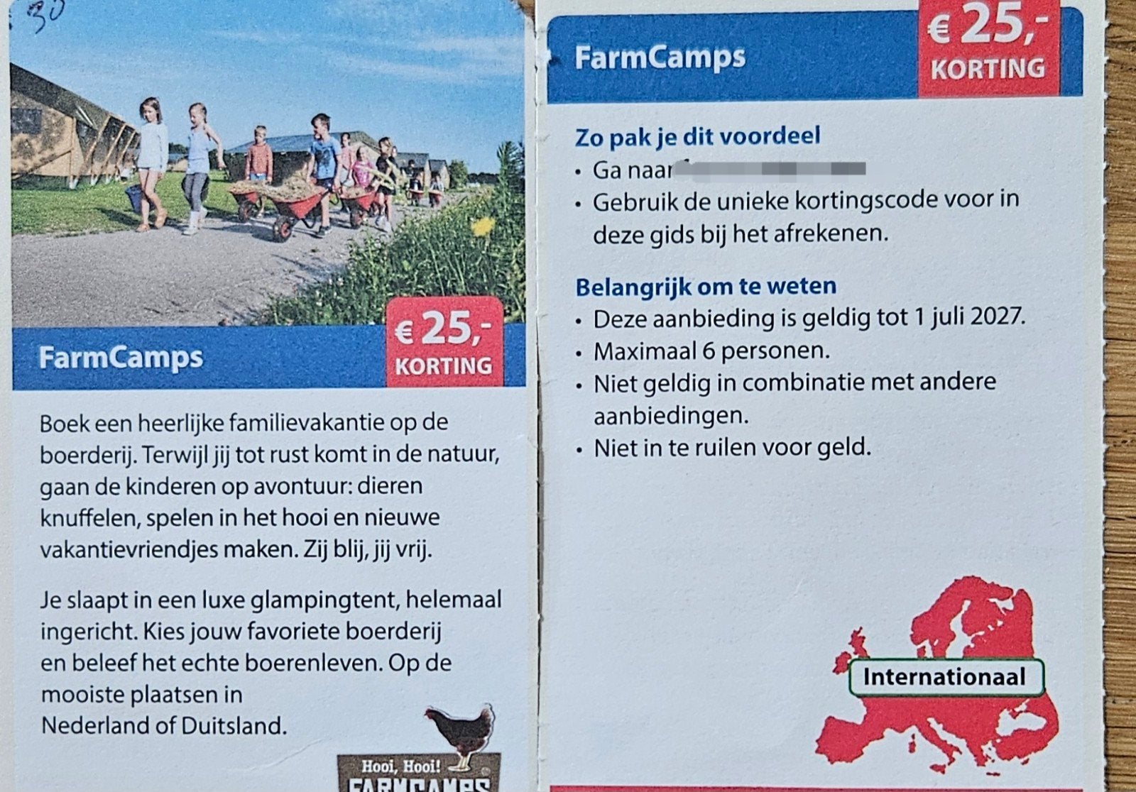 FarmCamps. € 25,- korting.