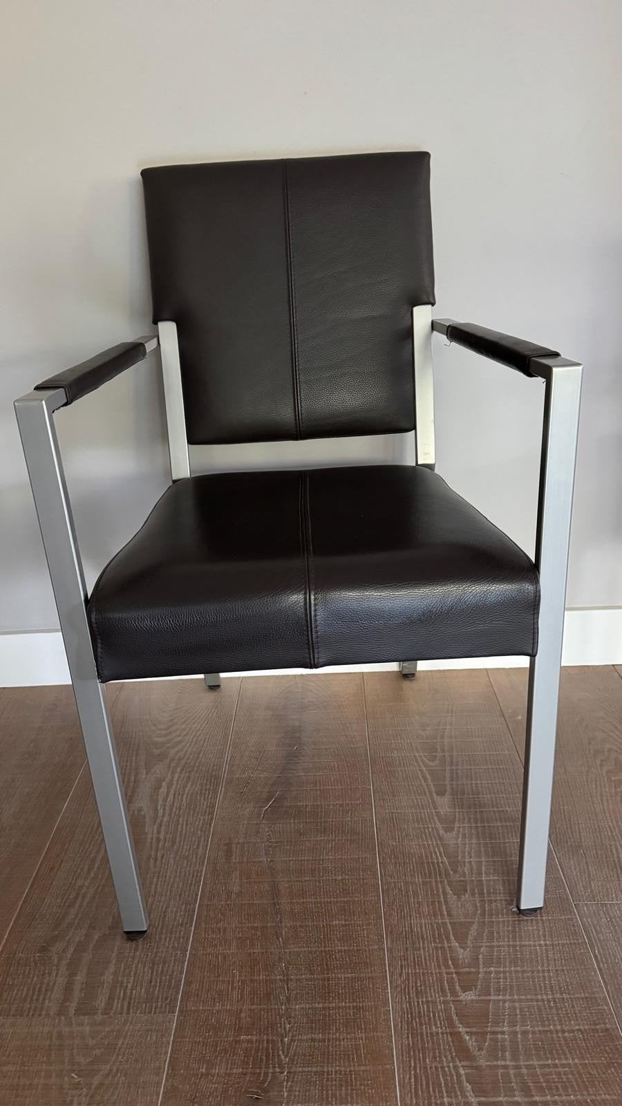 eetkamerstoelen 6x, Huis en Inrichting, Ophalen of Verzenden, Bruin, Metaal, Vijf, Zes of meer stoelen